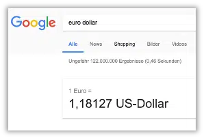 dollar Nach der Universal Search folgt die Extended Search